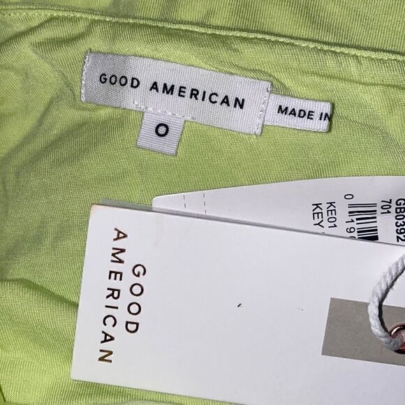 Good American NWT 90s Good Touch One-Shoulder Bodysuit In Keylime Size XS - Picture 8 of 10